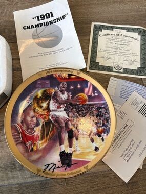 Michael Jordan Bulls Plate 1991 Championship